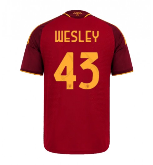 AS Roma Wesley Franca #43 Domácí Dres 2026-27 Krátký Rukáv AS Roma Wesley Franca #43 Domácí Dres 2026-27 Krátký Rukáv